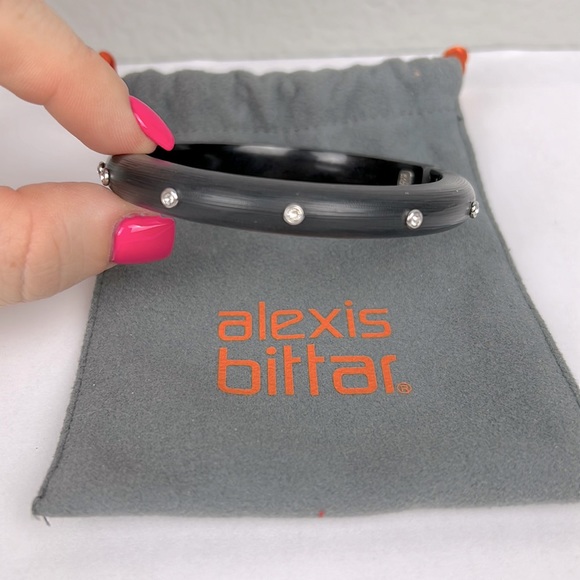 Alexis Bittar Jewelry - Alexis Bittar Crystal Lucite hinged magnetic bracelet clear & black